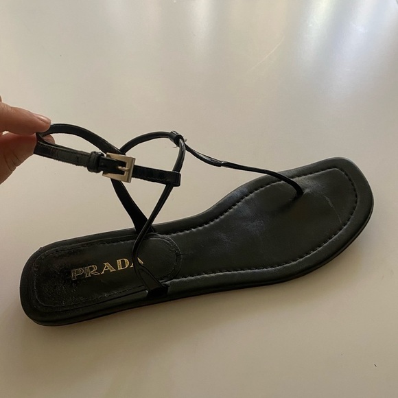 Prada black thing strap sandals 38 - Picture 5 of 7